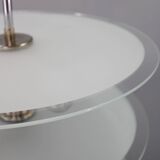 Chandelier en chrome et verre Bauhaus des années 1930, Tchécoslovaquie