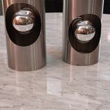Paire d'appliques en inox brossé