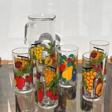 Borgonovo pitcher and glass set. Vintage 70s