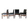 Ensemble de quatre chaises de salle à manger en teck Vanson Peter Hayward d'époque mid-century, noires d'origine.
