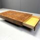 Table basse vintage en bois de loupe, 1970
