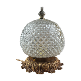 Old diamond tip table lamp - Glass and Bronze - Circa 1920
