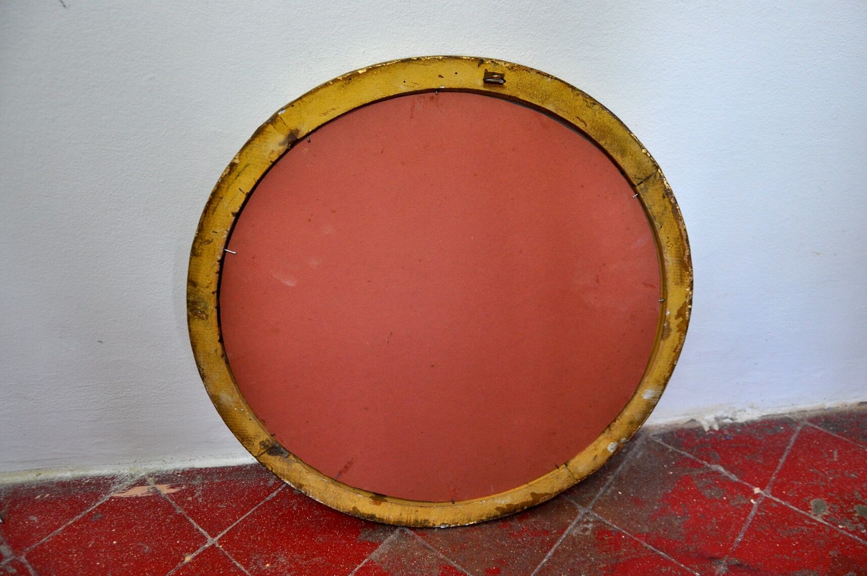 Midcentury gilded wooden sun mirror, France, 49cm