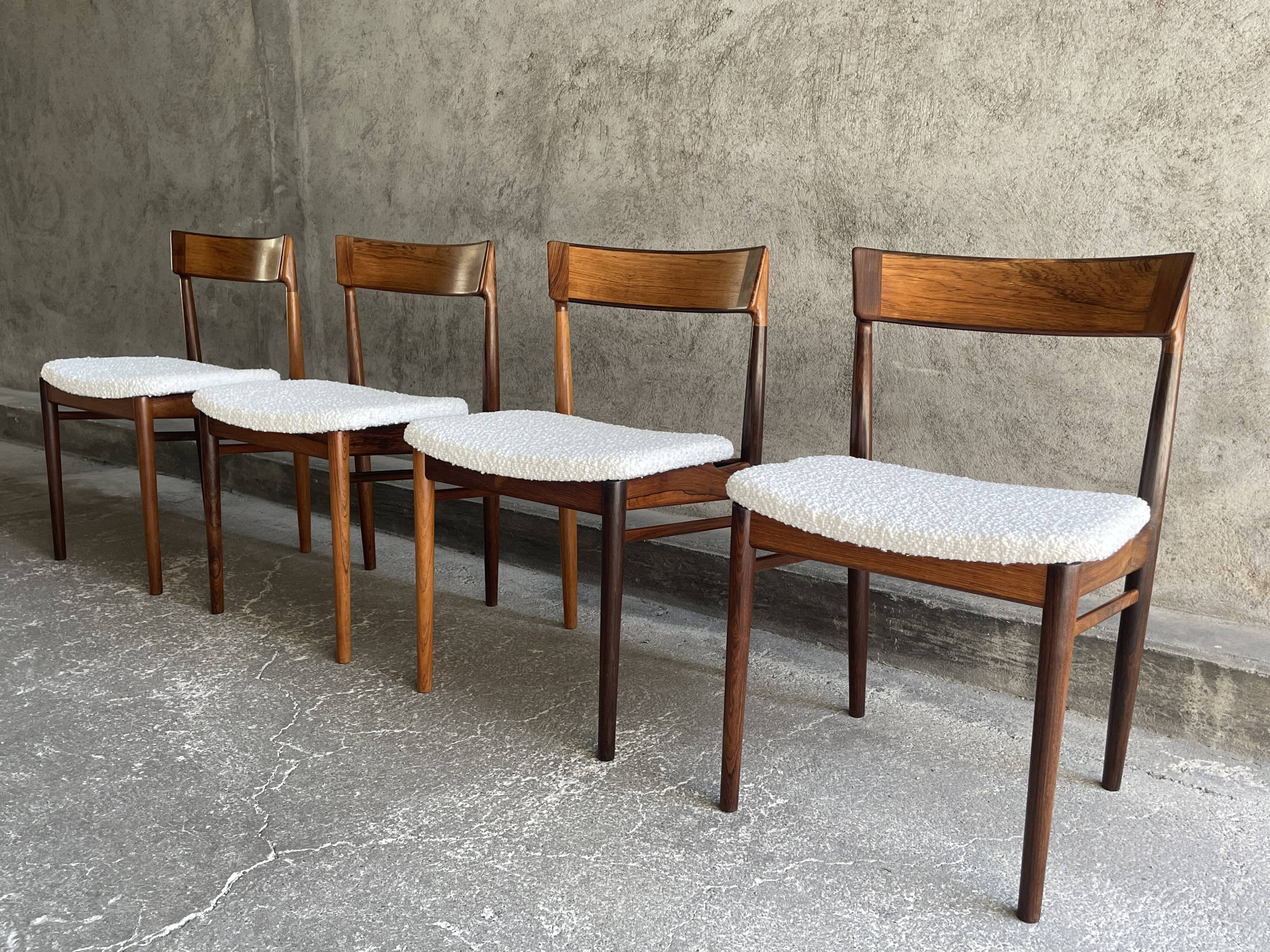 4 Danish rosewood chairs by Rosengren Hansen, 1960s