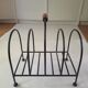 Vintage metal and wood magazine rack