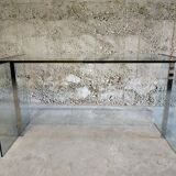 Glass and chrome design desk by Gallotti and Radice 1970