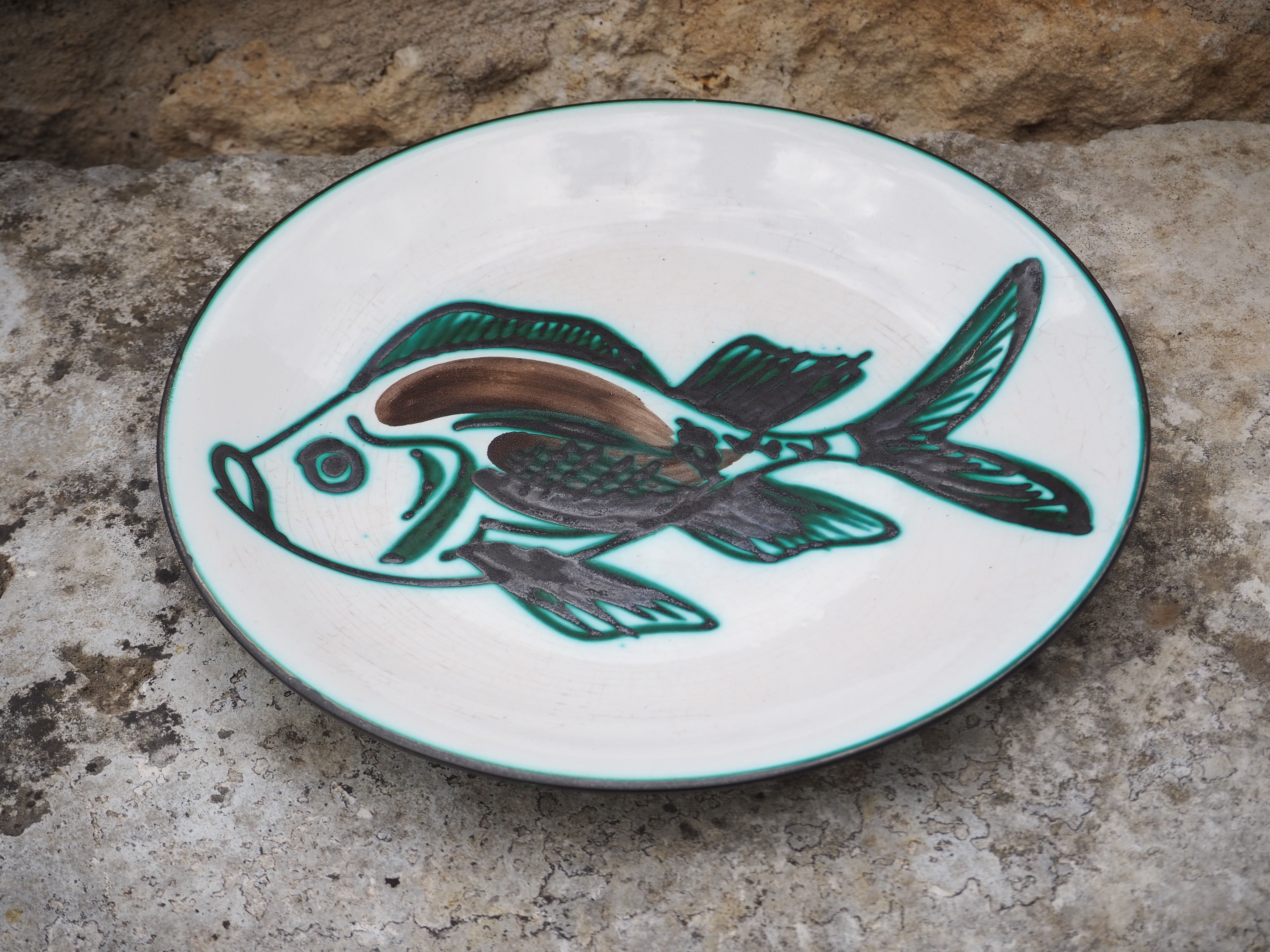 Robert Picaud's fish decoration plate - Vallauris