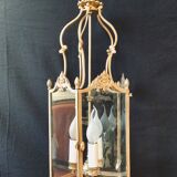 Lantern 3 lights bronze and brass