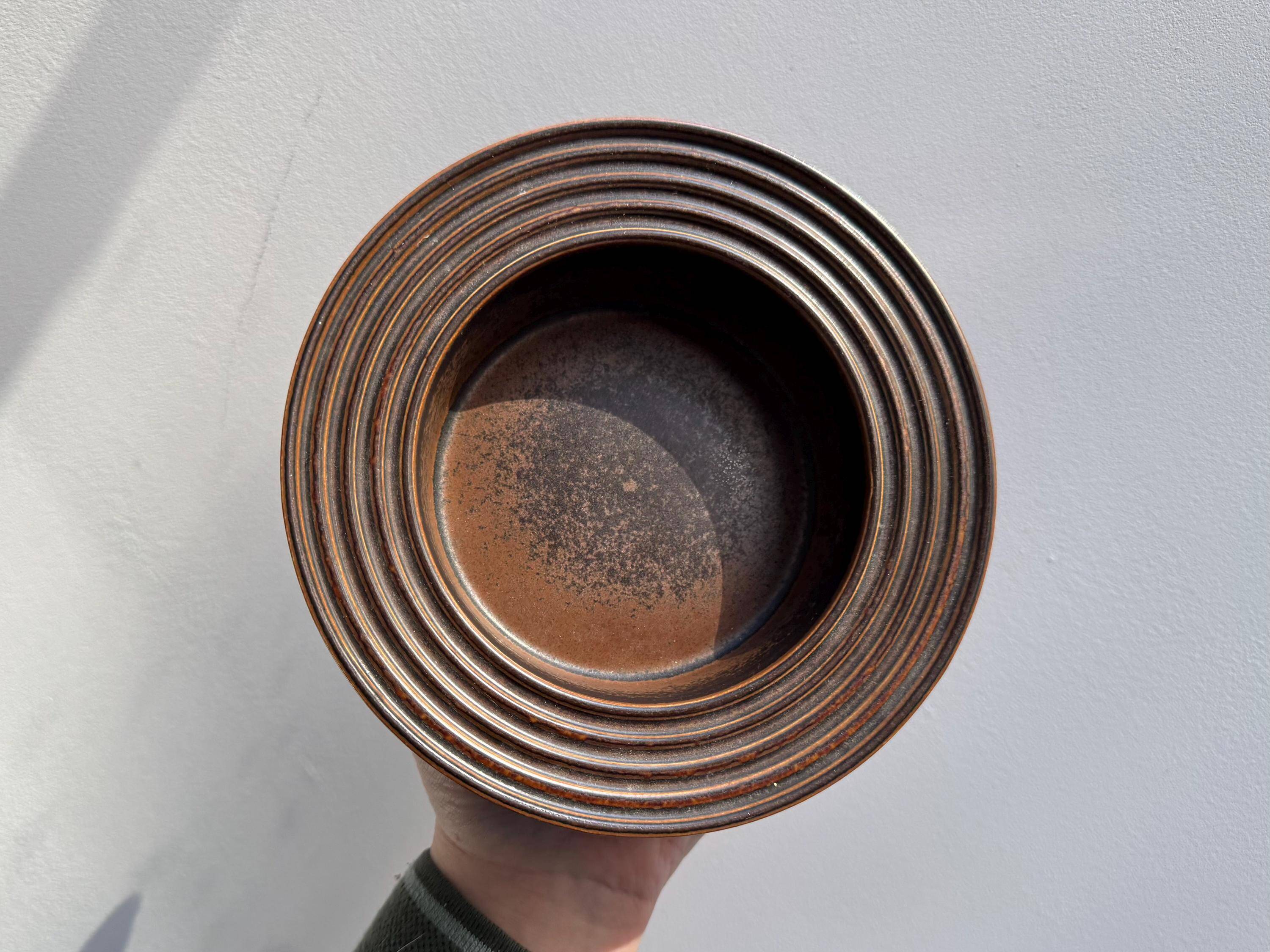Vintage Ruska ridged Bowl by Ulla Procopé for Arabia Finland