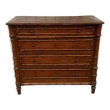 Old wooden chest of drawers imitation bamboo