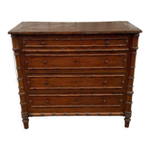 Ancienne commode en bois imitation bambou