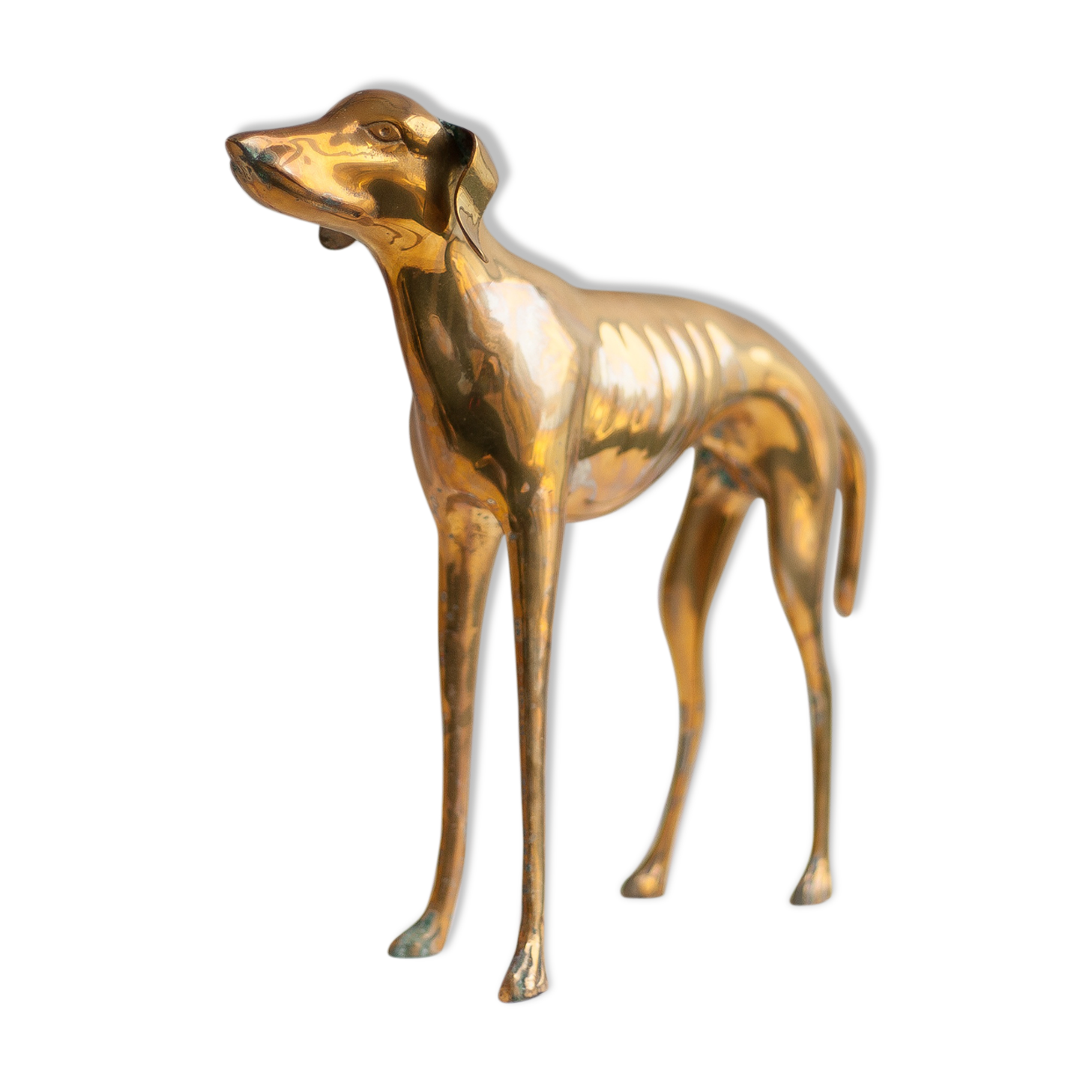 Statue vintage, big dog brass sculpture, dog statue, Greyhound, whippet, greyhound, interior decorating, home décor