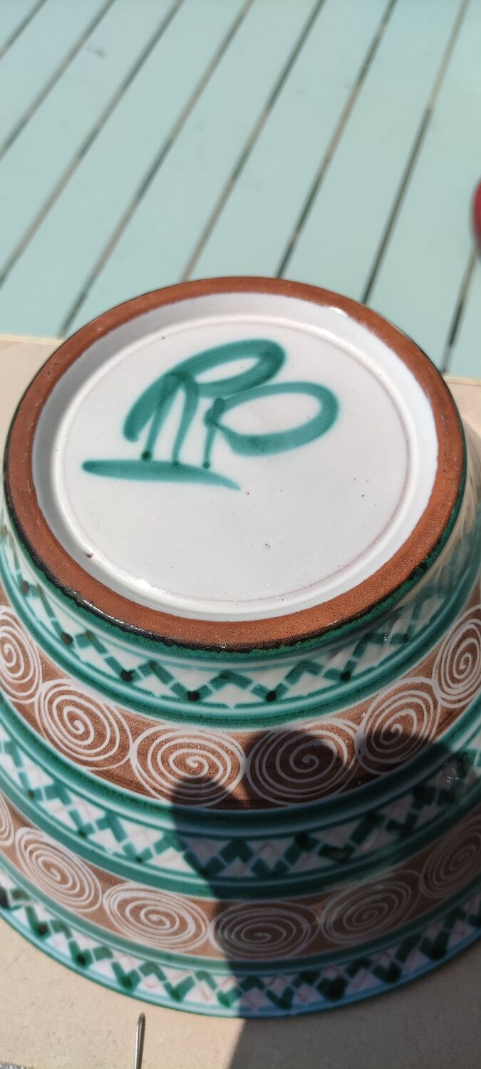 Vallauris salad bowl signed robert picault