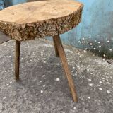 Raw cork oak tripod table