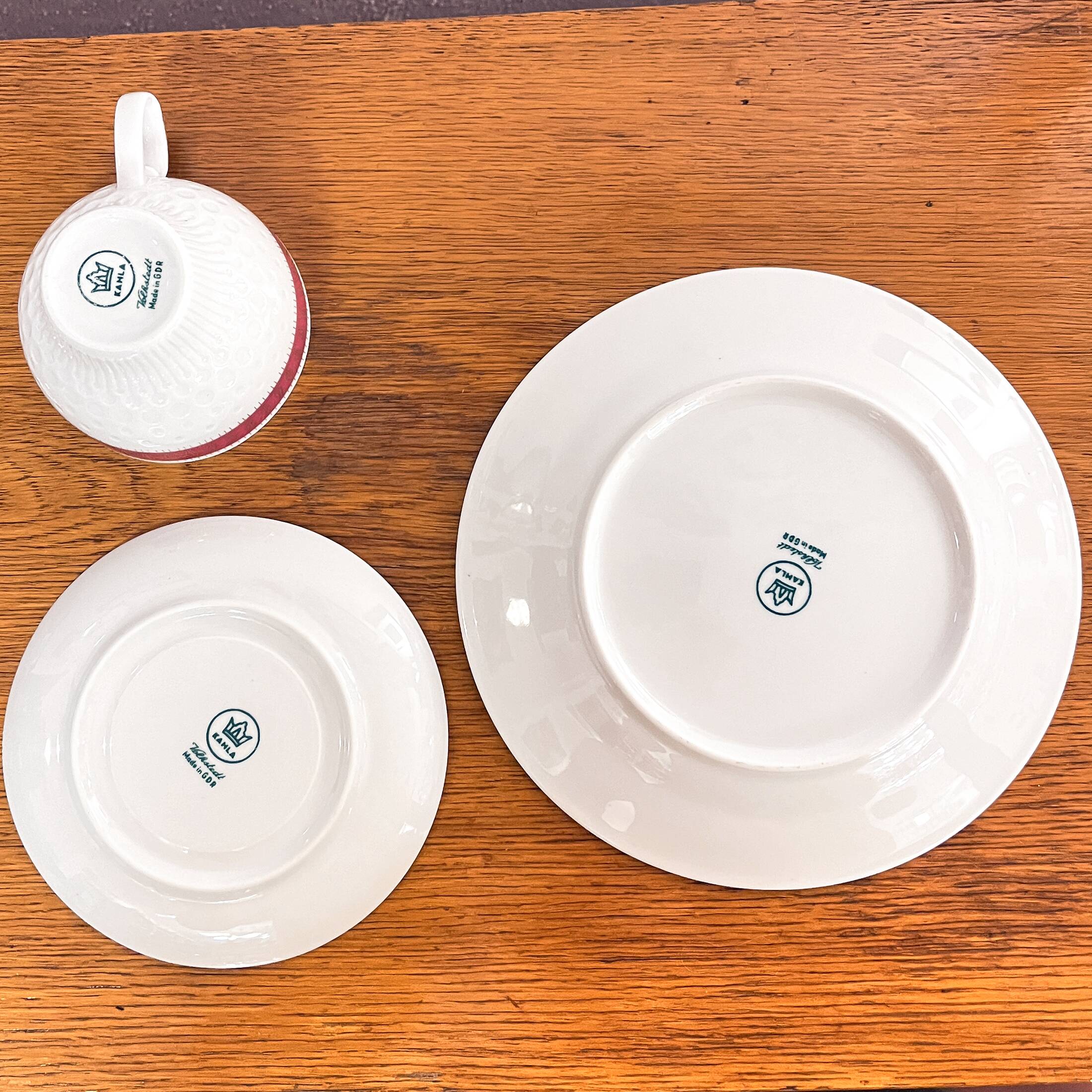 Trio, breakfast set, New Look, Kahla Volkstedt, Germany 1960s.