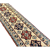 Baby Blue and Beige Long Hallway Runner