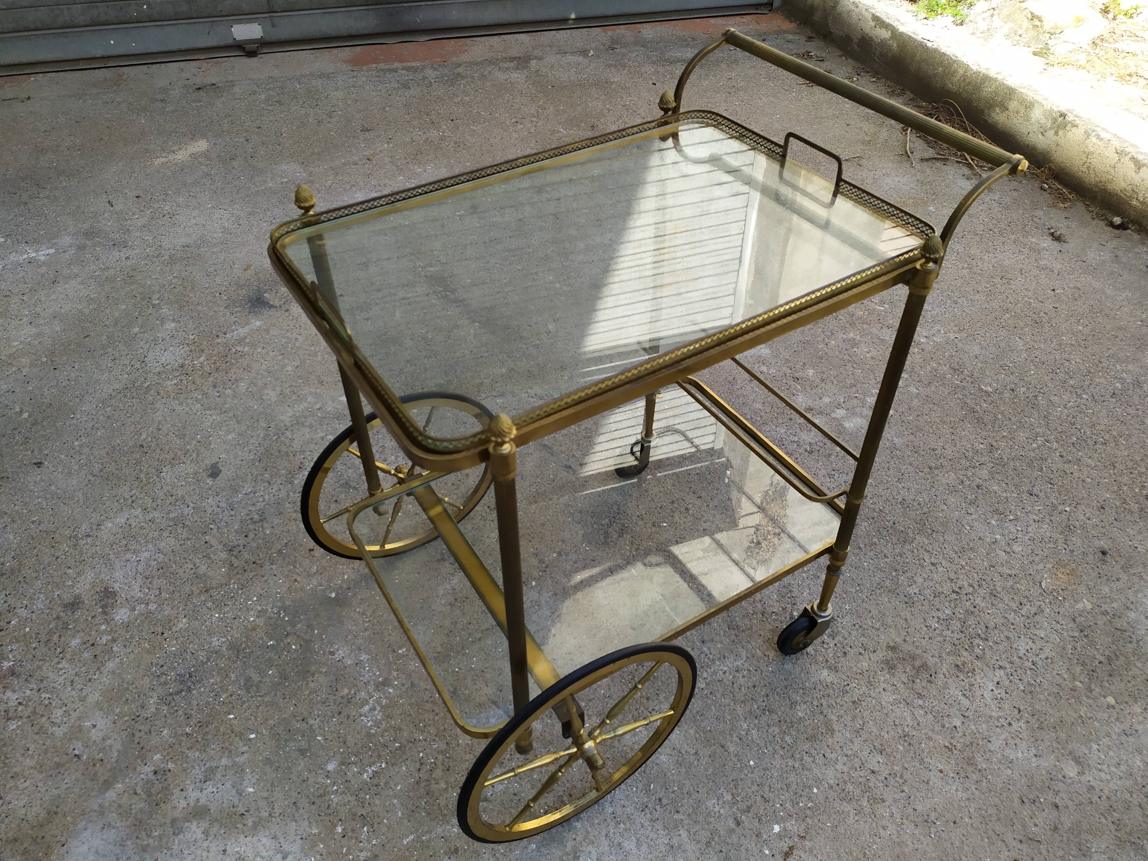 Golden brass cart