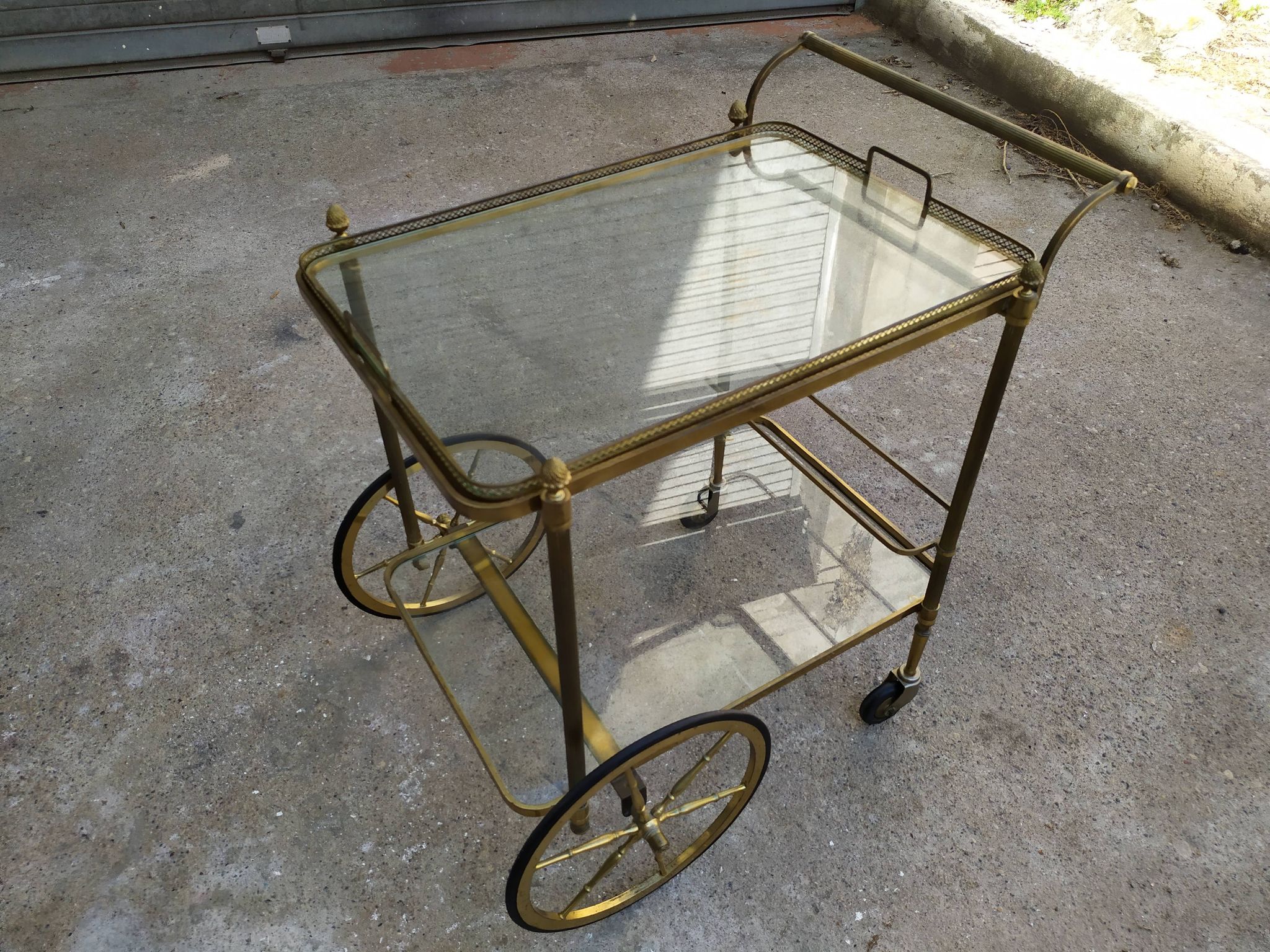 Golden brass cart