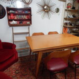 Extending table with vintage compass legs 50s