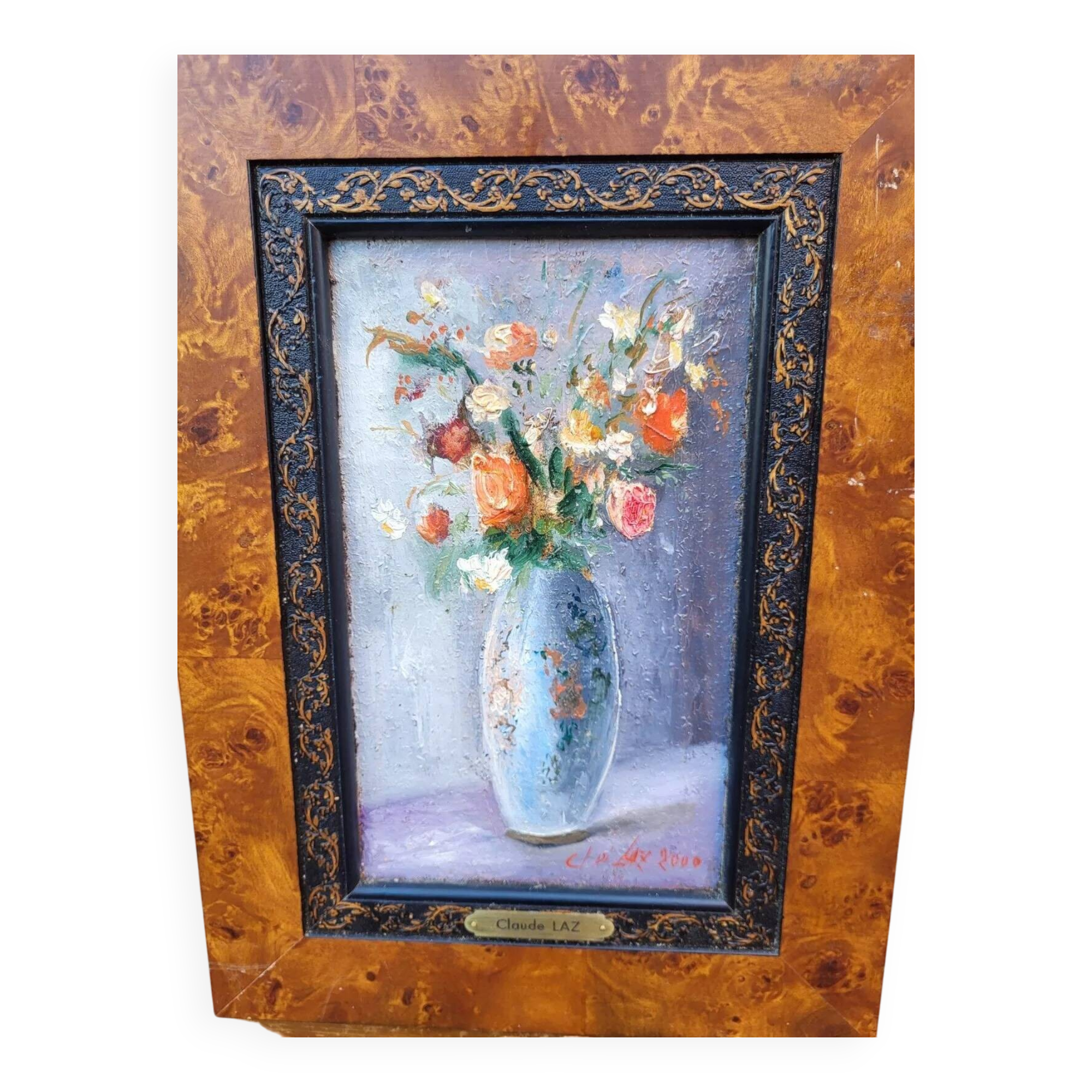 Colorful Flower Bouquet Oil on Canvas Still LIfe