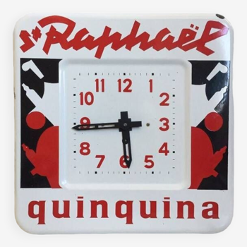 Authentic St. Raphaël Quinquina Art Deco Graphic Pendulum Clock 1945