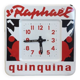 Authentic St. Raphaël Quinquina Art Deco Graphic Pendulum Clock 1945