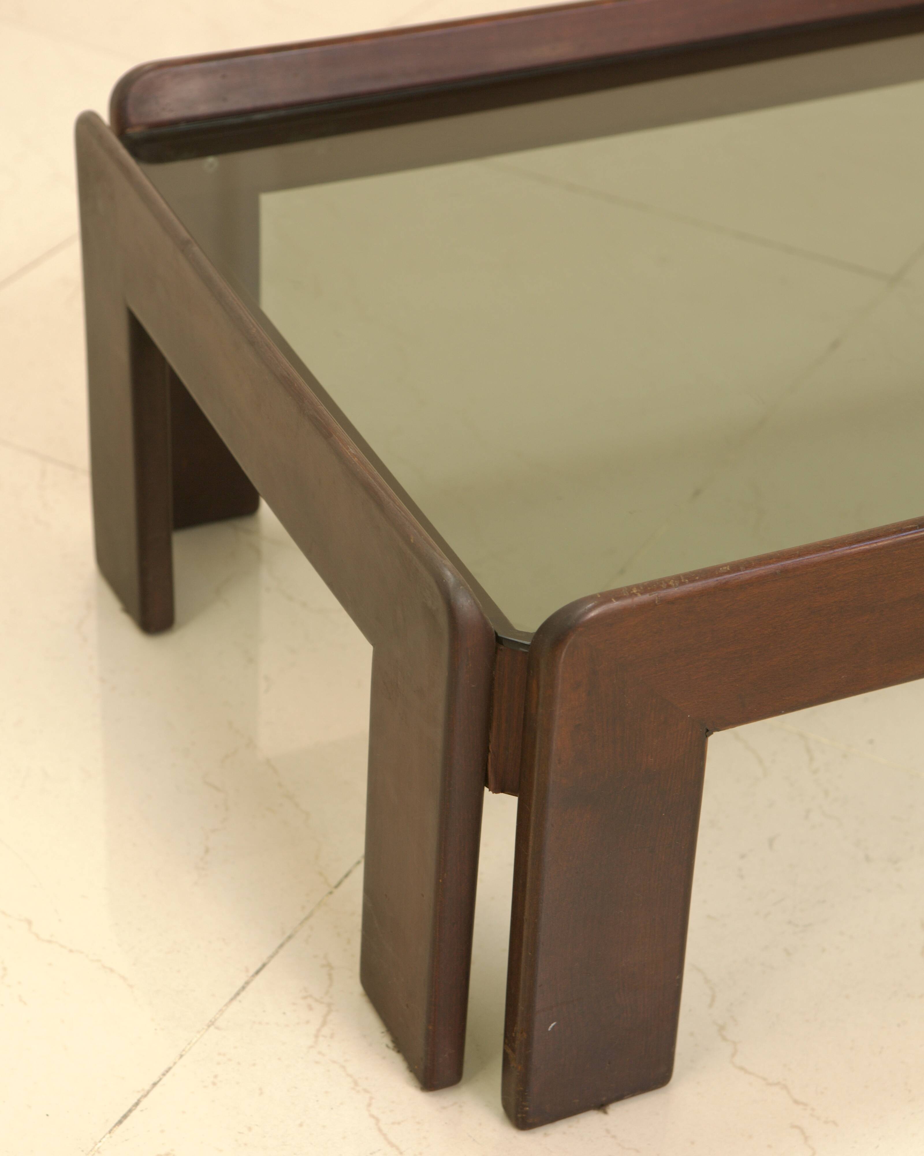 Wooden coffee table by Tobia & Afra Scarpa for Cassina 60s