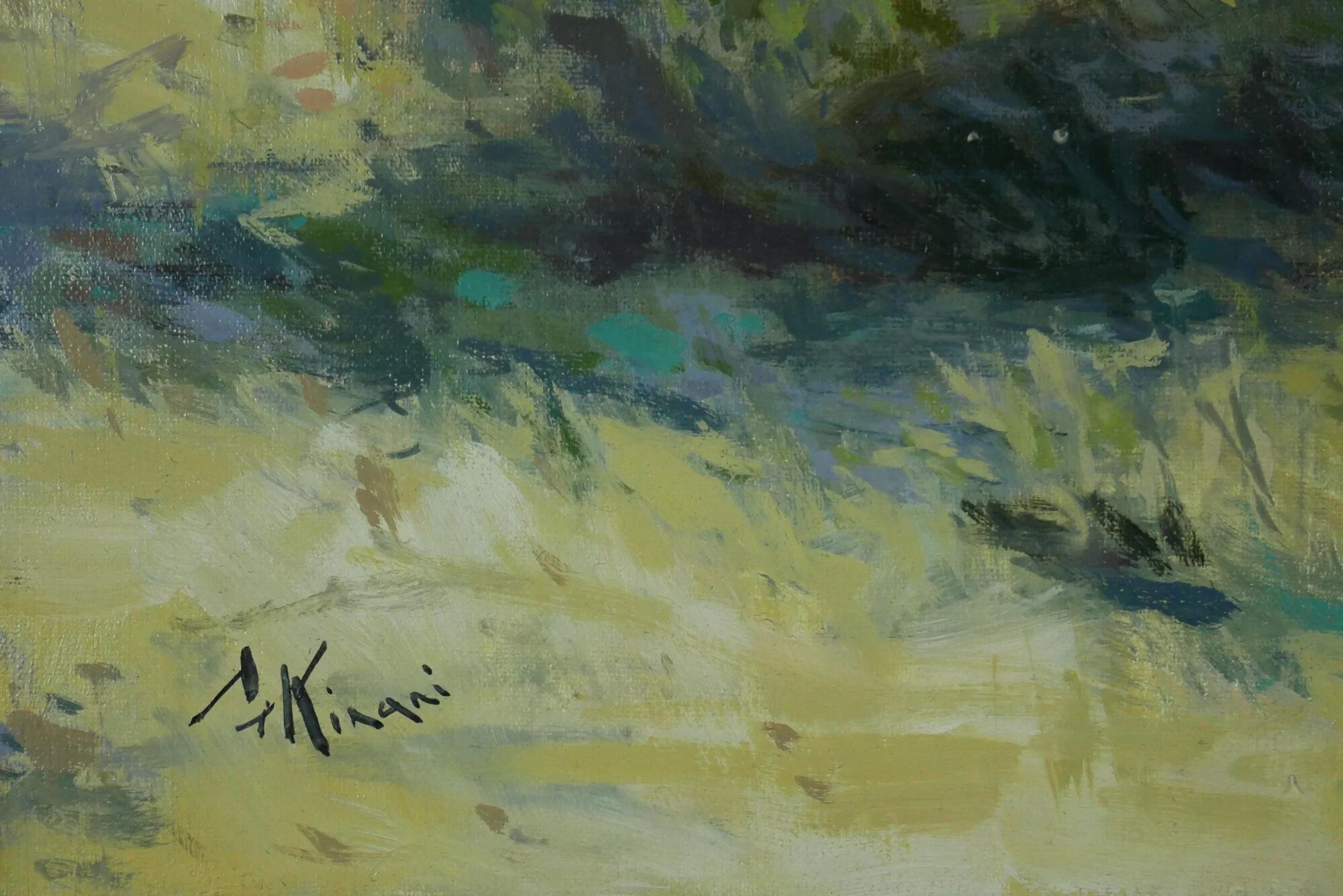 Old brick bridge in Normandy - Signed oil painting