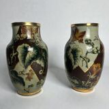 Art Deco, pair of Lunéville earthenware vases circa 1930