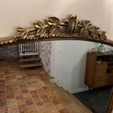 Large gilded mirror with pediment