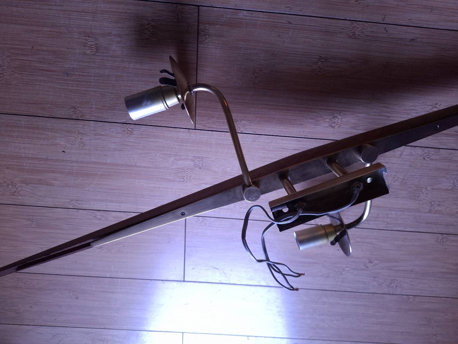 60's teak wall light from Maison Lunel