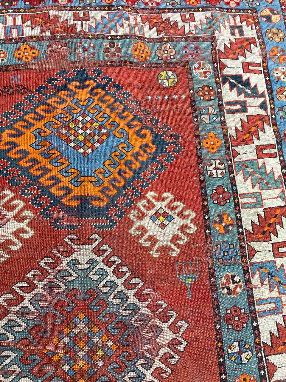 Kazak ancient Caucasian carpet 140x300 cm