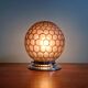 Art Deco ceiling light in frosted honeycomb glass, aubergine colour, 1930.