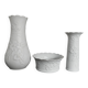 Set of 3 biscuit porcelain vases mid-century Manfred Frey Kaiser