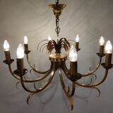 Lustre en laiton et ananas chromé années 1970