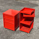 Prisunic 1970 metal trolley and box