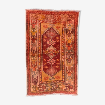Old turkish oushak rug 140x89 cm vintage