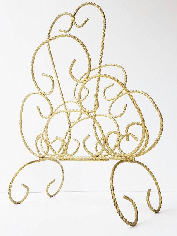 Porte-revues papillon laiton dore 1950 1960 vintage 50s 60s annees 50/ 60