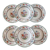 Set of 6 Copeland Spode English porcelain soup plates "Rose de