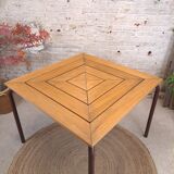 Table carree en bois metal