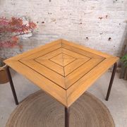 Table carree en bois metal