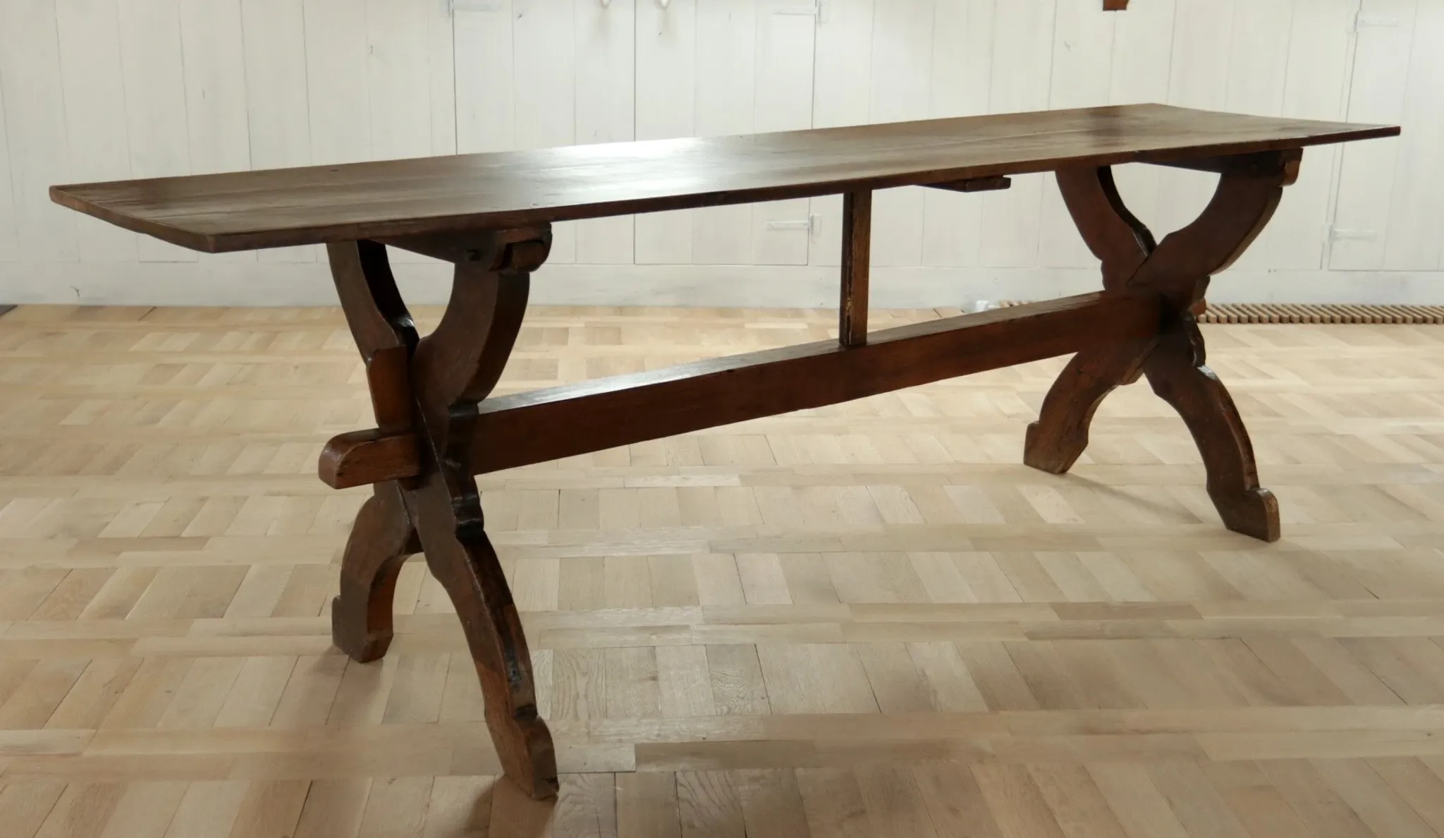 17th-century French oak refectory table / trestle table – 240 cm