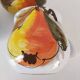 Trio of vintage Italian earthenware mugs, hand-painted – pear motif