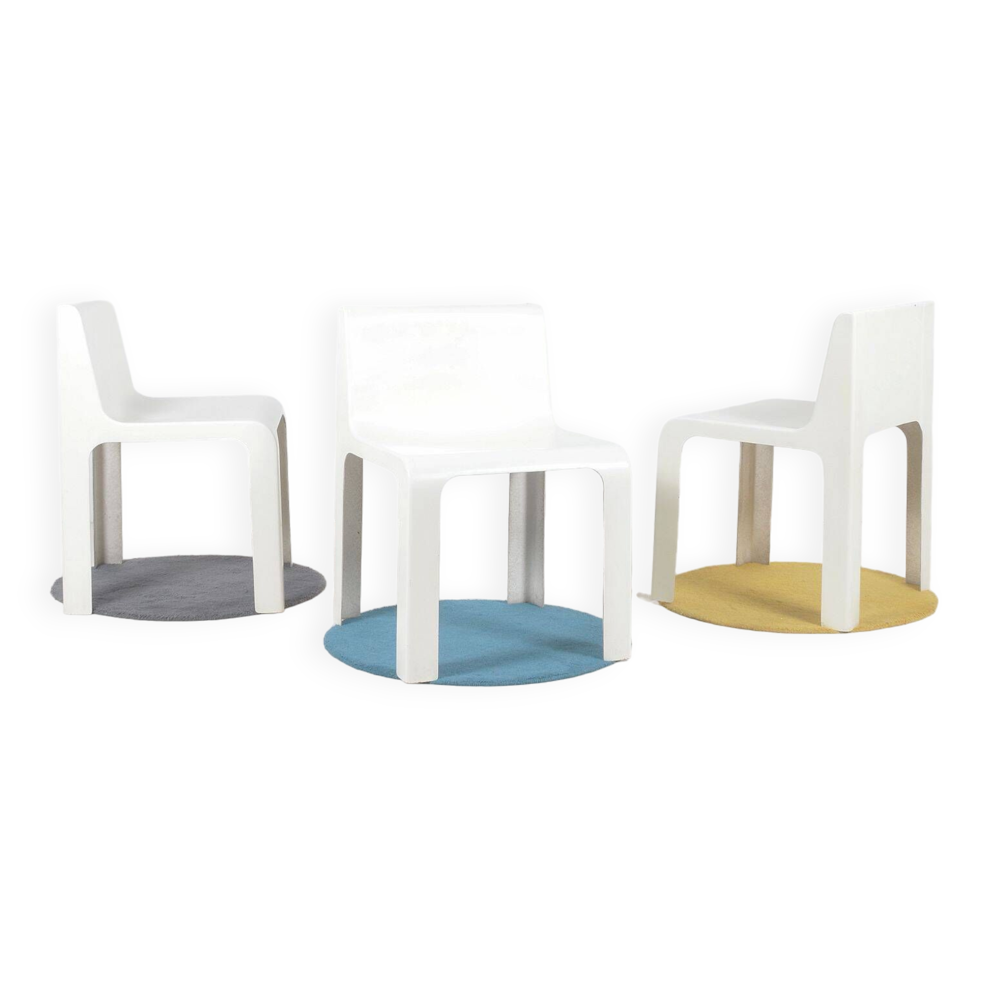 Set of 3 OZOO 600 chairs by Marc Berthier for Roche Bobois, 1970