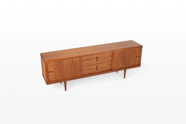 Buffet en teck danois par Henry W. Klein pour Bramin, Danemark, années 1960.