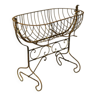Vintage Steel Bars Baby Cradle, 19th century