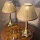Paire de lampes en régule doré, 1960