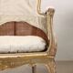 Pair of antique Rococo-style armchairs in painted wood, 20th century.
