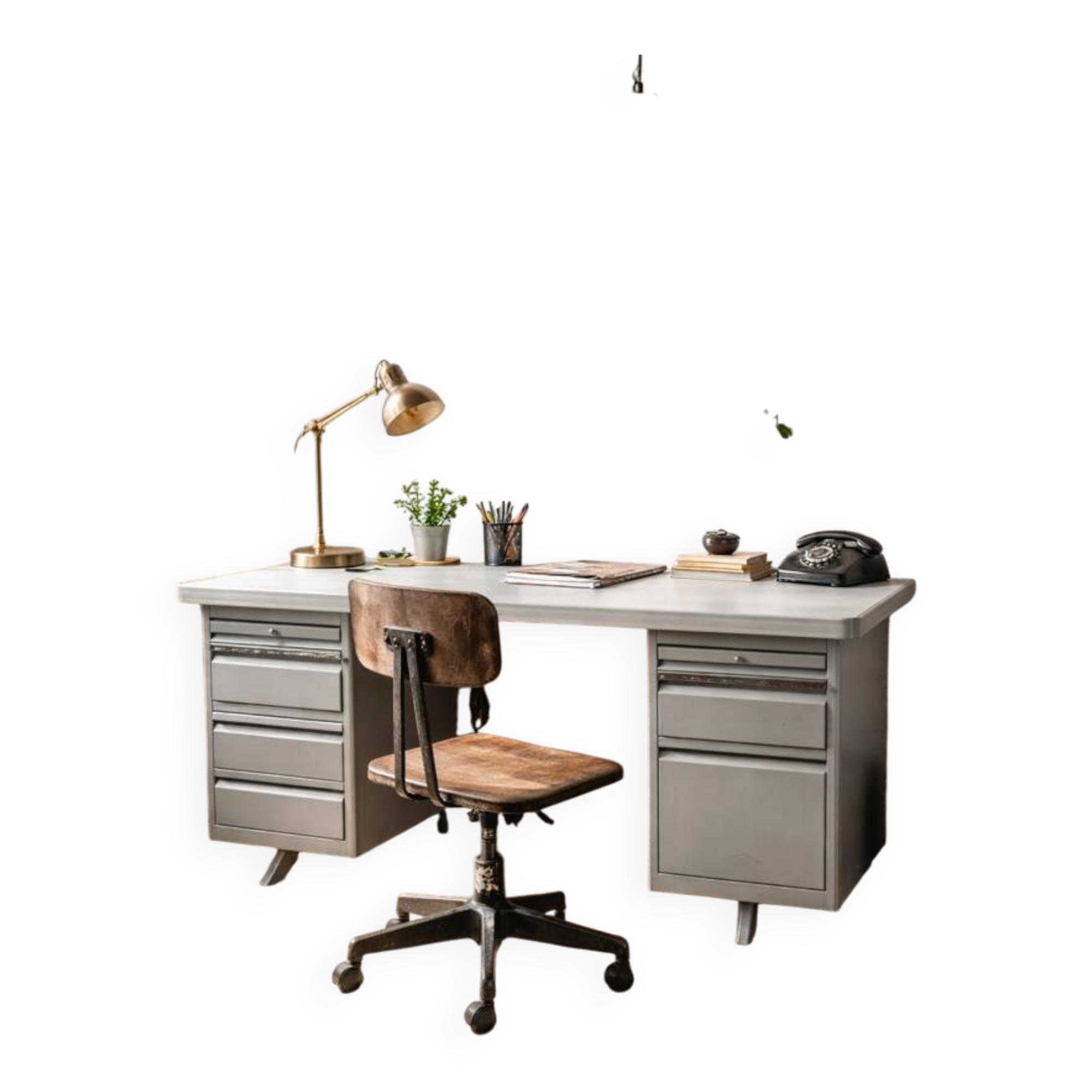 Vintage metal desk from the 1940s/50s.