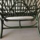 Porte revues vintage en rotin vert camouflage